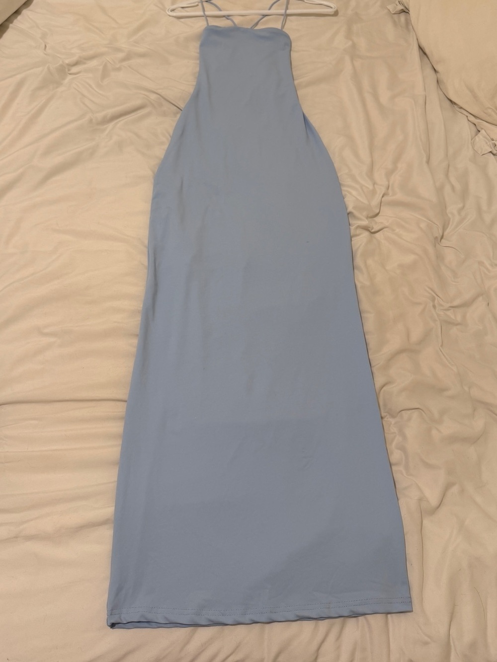 Light Blue Spaghetti-Strap Maxi Dress